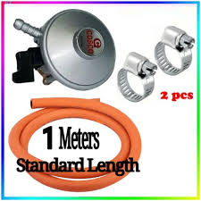 2M Hose Pipe with Safety Clips & Free Heavy Duty 13kg Regulator – Durable Gas Connection Kit for Home, BBQ, Kitchen, Outdoor Cooking Safety