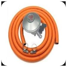 2M Hose Pipe with Safety Clips & Free Heavy Duty 13kg Regulator – Durable Gas Connection Kit for Home, BBQ, Kitchen, Outdoor Cooking Safety