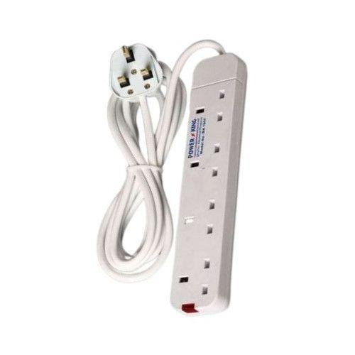 4 Way Extension Socket with Free MK TV Guard Protector – Multi-Plug Power Strip with Surge Protection for Home, Office, and Electronics Safety