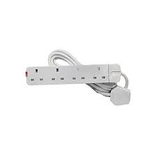 4 Way Extension Socket with Free MK TV Guard Protector – Multi-Plug Power Strip with Surge Protection for Home, Office, and Electronics Safety