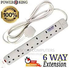 2Pcs 6 Way Power Extension Socket with 3M Cable Surge Protector for Home, Office, Electronics, Multi-Plug Power Strip with Safety Switch and Overload Protection