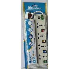 4-way Extension Socket with 2 USB Ports 2M Cable Power Strip Surge Protector Fast Charging Home Office