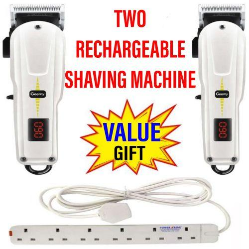 Rechargeable Cordless Shaving Machine Set of 2 with Battery Indicator + Free 6 Way Power Extension, Portable Electric Shaver for Men, Smooth Grooming, USB Charging, Travel Friendly Kit