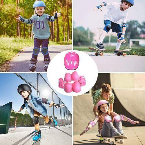 7P SSET Kids Protective Gear Set Scooter Skate Roller – Adjustable Helmet, Wrist Guards, Knee & Elbow Pads for Boys & Girls Safety