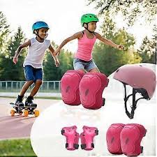 7P SSET Kids Protective Gear Set Scooter Skate Roller – Adjustable Helmet, Wrist Guards, Knee & Elbow Pads for Boys & Girls Safety