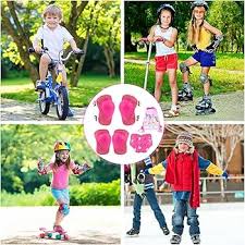 7P SSET Kids Protective Gear Set Scooter Skate Roller – Adjustable Helmet, Wrist Guards, Knee & Elbow Pads for Boys & Girls Safety