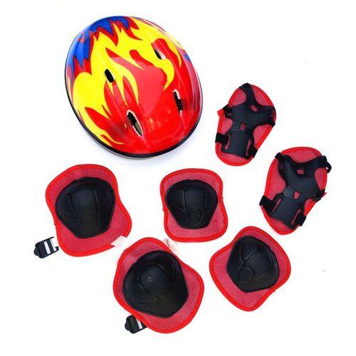 7Pcsset Kids Boy Girl Safety Knee Elbow Pad Sets – Complete Adjustable Protective Gear for Kids, Comfortable & Durable Pads for Skating, Biking, Scooter, Skates Safety