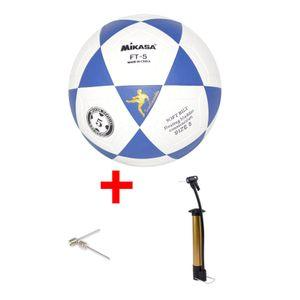 Size 5 Soccer Ball Blue & White + Hand Pump – Premium Training & Match Football, Durable PU Leather, High-Performance Grip for Kids & Adults