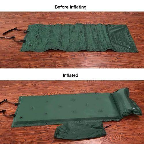 Outdoor Camping Inflatable Sleeping Mat – Thick Self-Inflating Air Mattress for Hiking, Backpacking, and Outdoor Adventures Comfortably on Any Terrain
