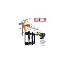 Antenna TV Aerial & Adjustable 14"-43" Mount – High-Gain Digital HDTV Signal Reception for Clear, Stable Picture Quality on All Compatible TVs