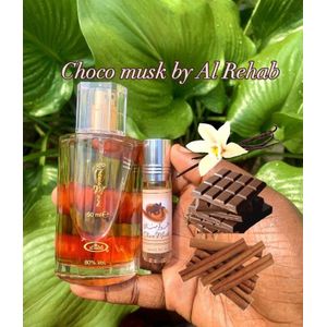 Al Rehab 2 In 1 Fragrance Set: Choco Musk Perfume + Oil