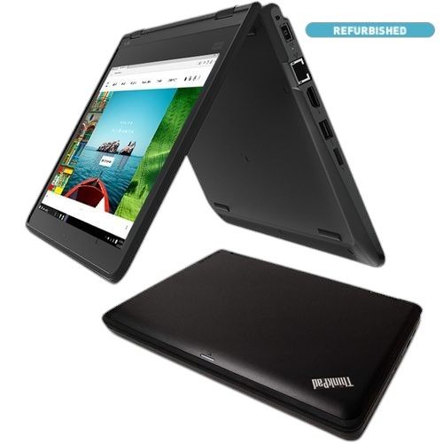 Touchscreen REFURBISHED LENOVO THINKPAD YOGA 11E 4GB RAM 128GB SSD , CELERON, 2 IN 1 LAPTOP , 4TH GENERATION X360 COMPUTER, INSTALLED WINDOWS 10 PRO,  black