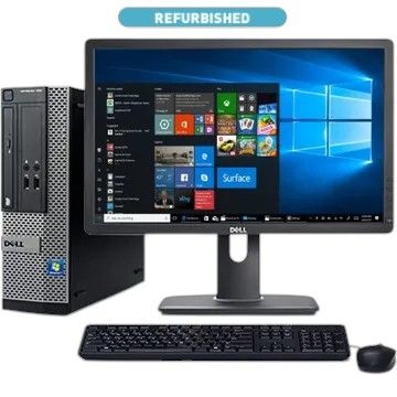 Complete Set with mouse and keyboard } Refurbished Dell OPTIPLEX INTEL CORE I3-4GB RAM, 500GB HDD-3.2GHz Desktop computer + 19" Monitor-Black Black