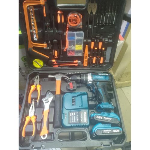 Makita Accessories Cordless Electric Drill 47PC Tool Set WITH 2 Batteries
