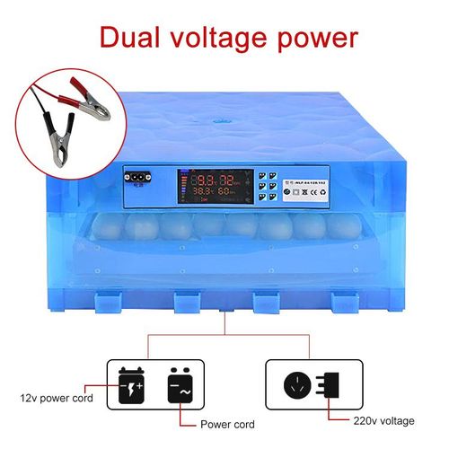 64-Eggs Automatic Egg Incubator Temperature Control Hatcher For Hatching Chicken Duck Bird Quail Poultry