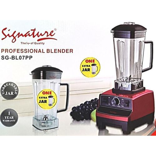 Signature Professional Commercial Blender, 2000 Watts Total Crushing for Smoothies, Uji Power, Frozen Drinks & Ice Cream ,Two Jar 2Liters