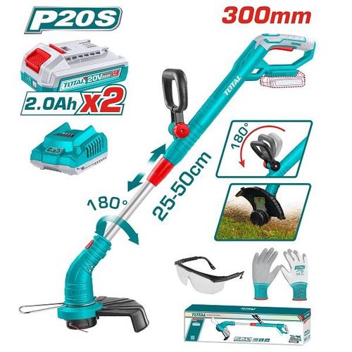 TOTAL 300mm Cordless Grass Trimmer With Battery And Charger – TGTLI20301