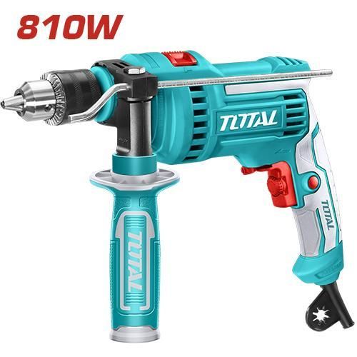 TOTAL 810W Impact Drill, 0-2800rpm 13mm Power Hammer Drills, Variable Speed Corded Drill Machine