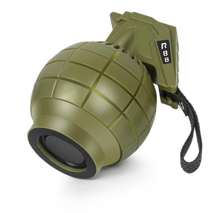 💫PREMIUM 💫R88 Grenade Design Wireless BT Portable Shocking sound Mini Speaker With FM Radio Flashlight Active Stereo Bass Woofer Speakers