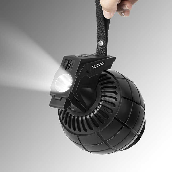 💫PREMIUM 💫R88 Grenade Design Wireless BT Portable Shocking sound Mini Speaker With FM Radio Flashlight Active Stereo Bass Woofer Speakers