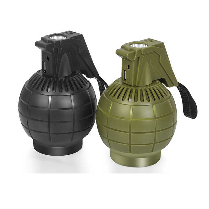 💫PREMIUM 💫R88 Grenade Design Wireless BT Portable Shocking sound Mini Speaker With FM Radio Flashlight Active Stereo Bass Woofer Speakers