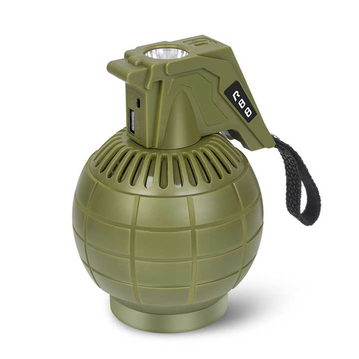 💫PREMIUM 💫R88 Grenade Design Wireless BT Portable Shocking sound Mini Speaker With FM Radio Flashlight Active Stereo Bass Woofer Speakers