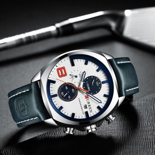 🔥YOUR SMART CHOICE 🤗Curren 8324 Man Quartz Sport Watch Brand Fashion Casual Male.Watch band is comfortable to wear and durable to use Leather needle buckle makes an adjustment for your wrist more fl