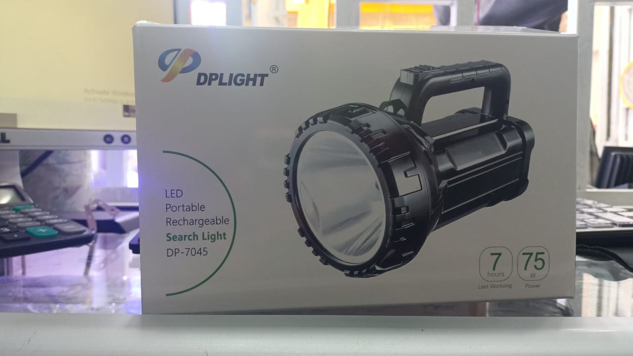 Dp Light DP-7045 Super Bright Long Range LED Portable Rechargeable Search Light Torch.Super bright high lumens led spotlight flashlight searchlight Torch++ can mount on tripod or bicycle holder.Good h