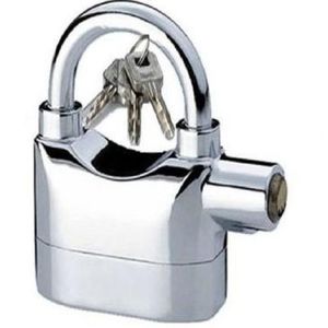 High Quality Alarm Siren Padlock For Home % Office Security.Corrosion Resistant, 
Ice Spray Proof
Anti Drill,
 Anti-twist Shackle
Movement & Shock Sensor
Weather Proof Electronics,
Maximum Security Ke