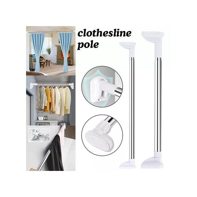Telescopic Clothing Rod Adjustable Extendable Shower Curtain Tension Rod