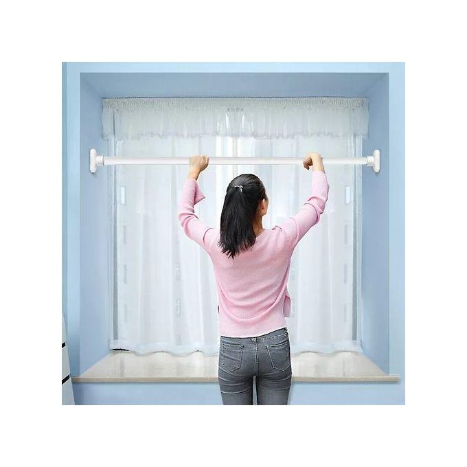 Telescopic Clothing Rod Adjustable Extendable Shower Curtain Tension Rod