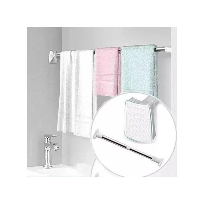 Telescopic Clothing Rod Adjustable Extendable Shower Curtain Tension Rod