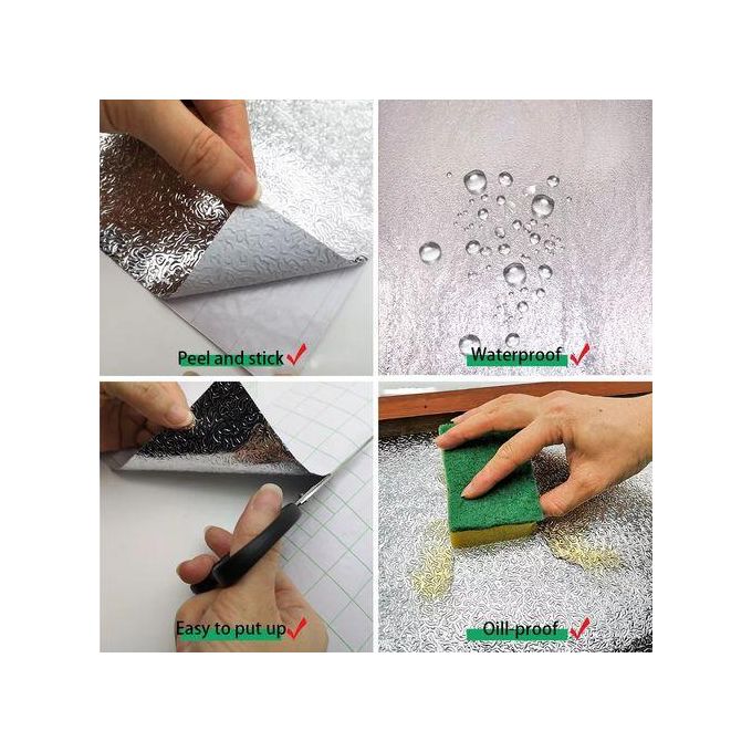 Self Adhesive Aluminum Foil Kitchen Wallpaper Stickers