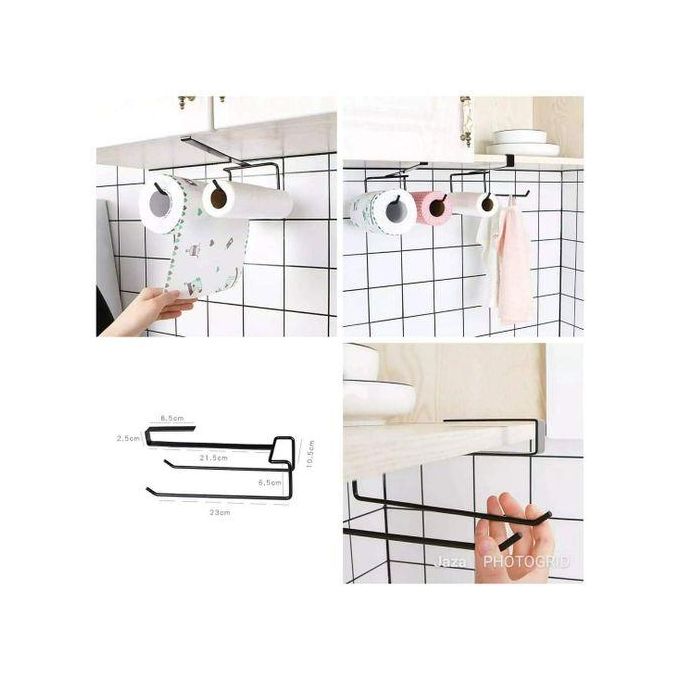 Under Shelf Double Kitchen Paper Towel Holder Tissue Holder