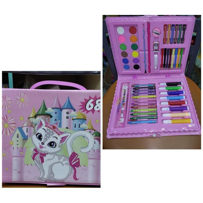 68 Pieces CBC Kids Drawing Set & Colourig Art Set- Pink