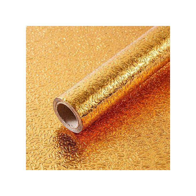 Gold Self Adhesive Aluminum Foil Kitchen Wallpaper Stickers