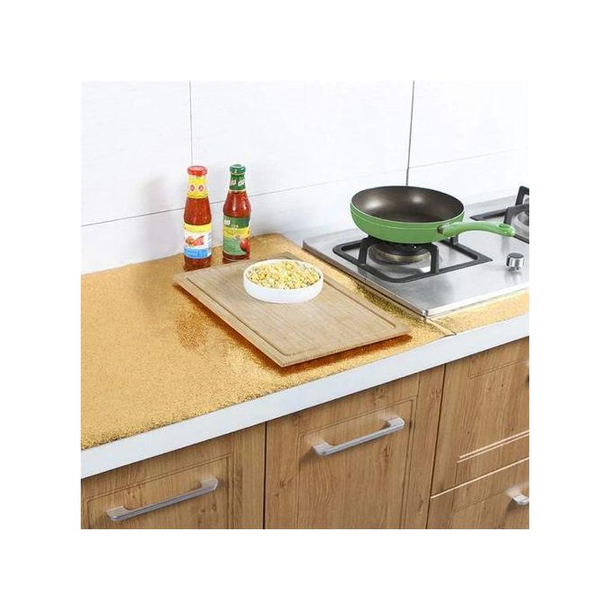 Gold Self Adhesive Aluminum Foil Kitchen Wallpaper Stickers