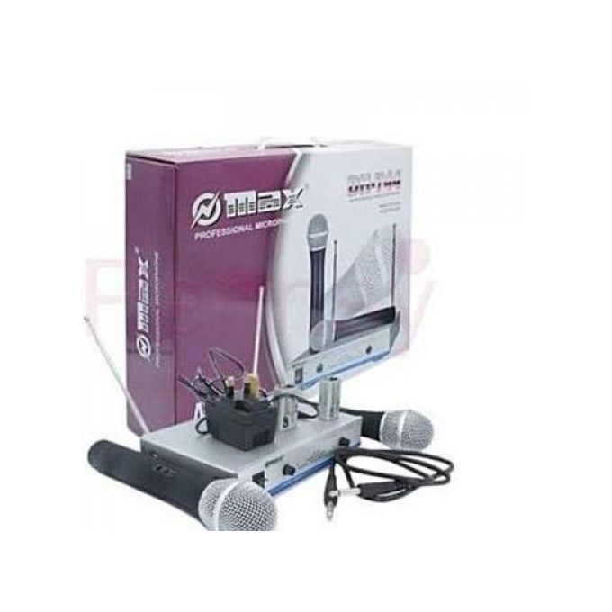 Omax Max Dual Channel UHF Wireless Microphone System-DH-744