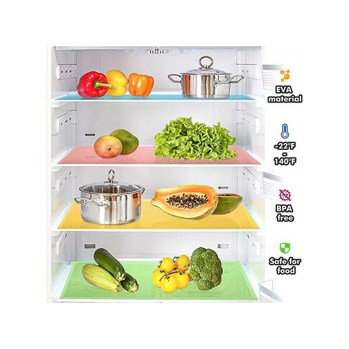 4Pcs Fridge Mat Shelf Liner Set
