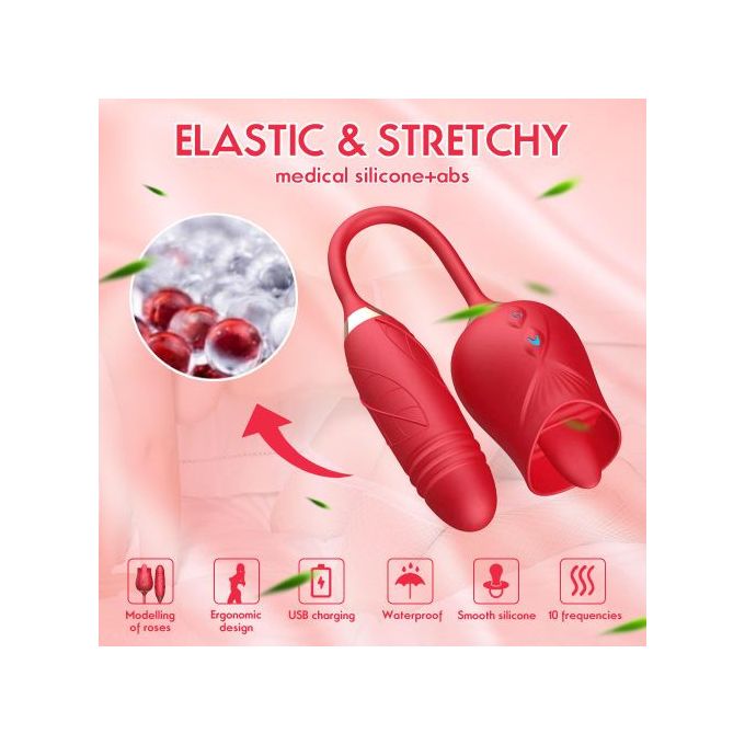 2 In 1 Shaped Rose Clitoral Vibrating Egg Sex Toy