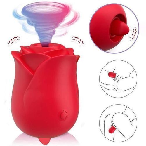 ROSE Shaped Extended Tongue Clitoral Vibrating