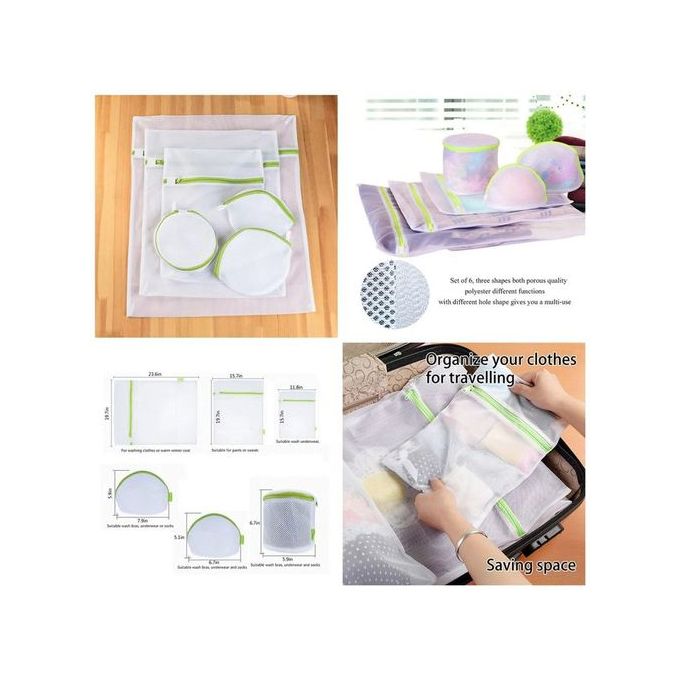6Pcs Mesh Laundry Bags For Delicates With Zipper, Travel Storage Organize Bag, Clothing Washing Bags For Laundry, Blouse, Bra, Hosiery, Stocking, Underwear, Lingerie