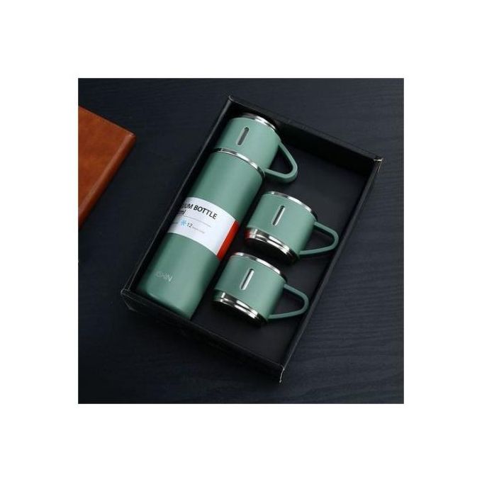 Double Wall Non Breakable Vacuum Flask Gift Set And 2 Cups