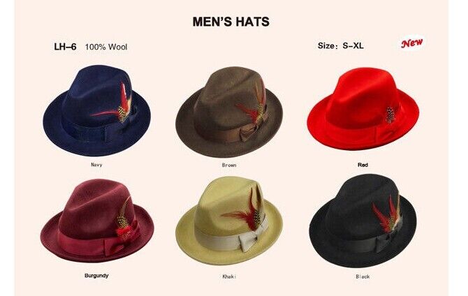 Adult size small brim fedora classy hats