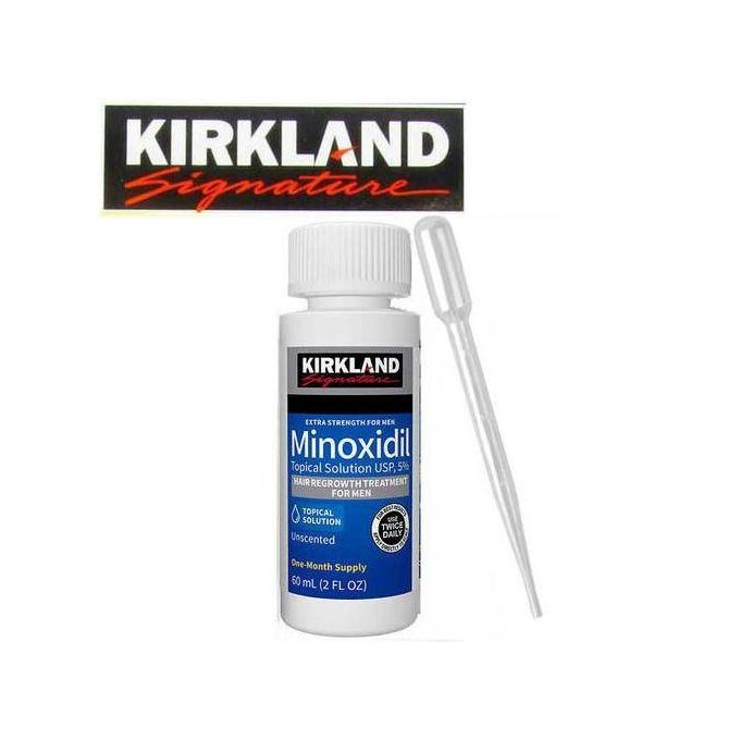 Kirkland Minoxidil 5% Extra Strength Hair Loss Regrowth System Treatment For Men Beard Care Oil Premium Topical Solution Growth Nourishing Serum 1 Bottle Of 60ml (1 Month Supply)