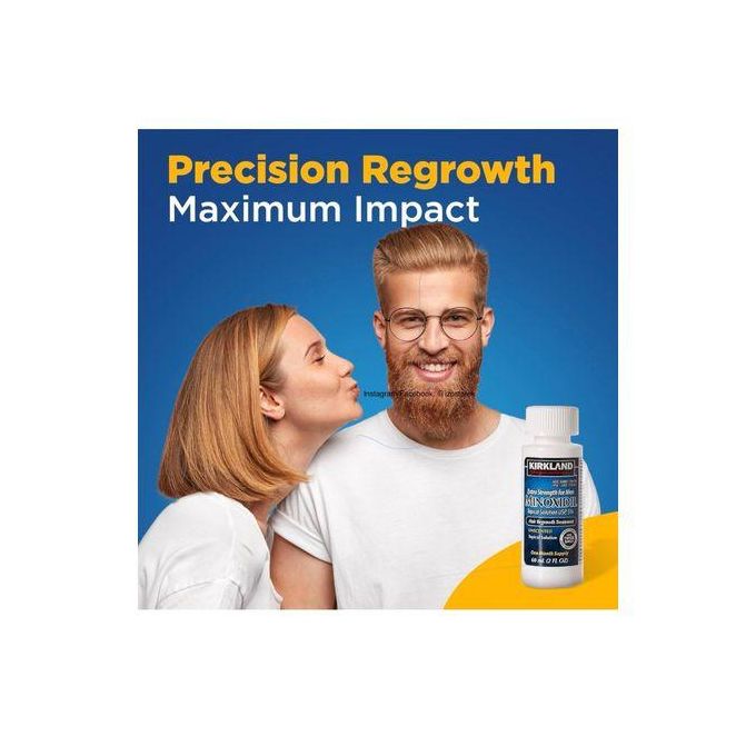 Kirkland Minoxidil 5% Extra Strength Hair Loss Regrowth System Treatment For Men Beard Care Oil Premium Topical Solution Growth Nourishing Serum 1 Bottle Of 60ml (1 Month Supply)