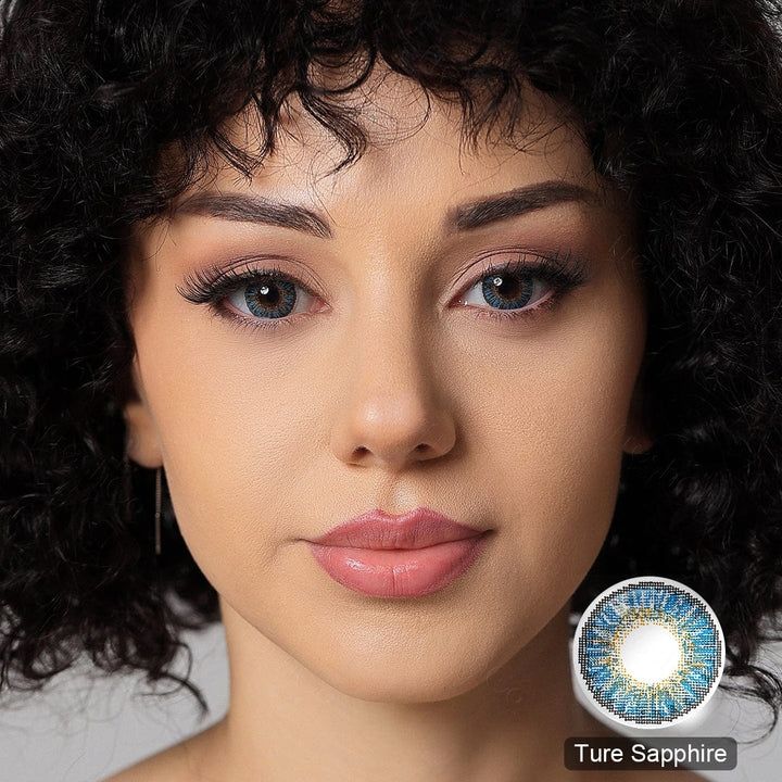 1 pair True sapphire beauty contact lenses
