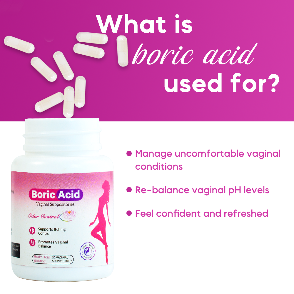 Boric acid vaginal cleansing suppositories 10 suppositories for vaginal balance and supporting itch control