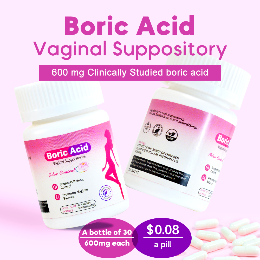 Boric acid vaginal cleansing suppositories 10 suppositories for vaginal balance and supporting itch control