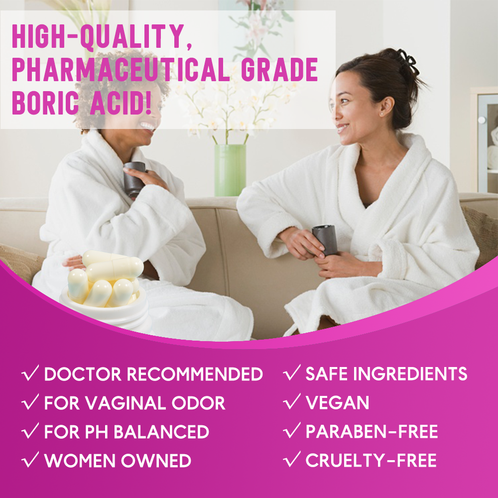 Boric acid vaginal cleansing suppositories 10 suppositories for vaginal balance and supporting itch control